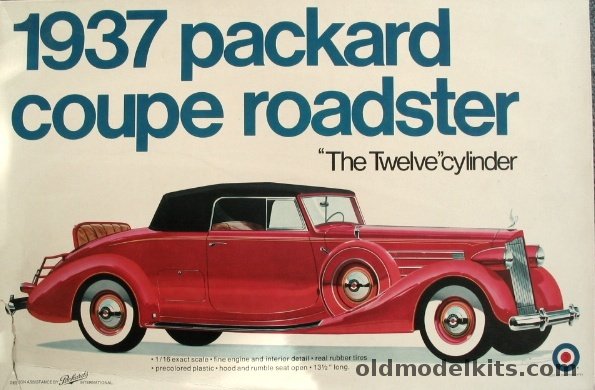 Entex 1/16 1937 Packard V-12 Roadster Coupe - (Ex-Bandai), 8499 plastic model kit